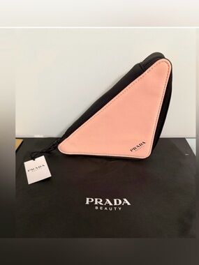 Prada Pink and Black Beauty Pouch. Full Inclusion NWT